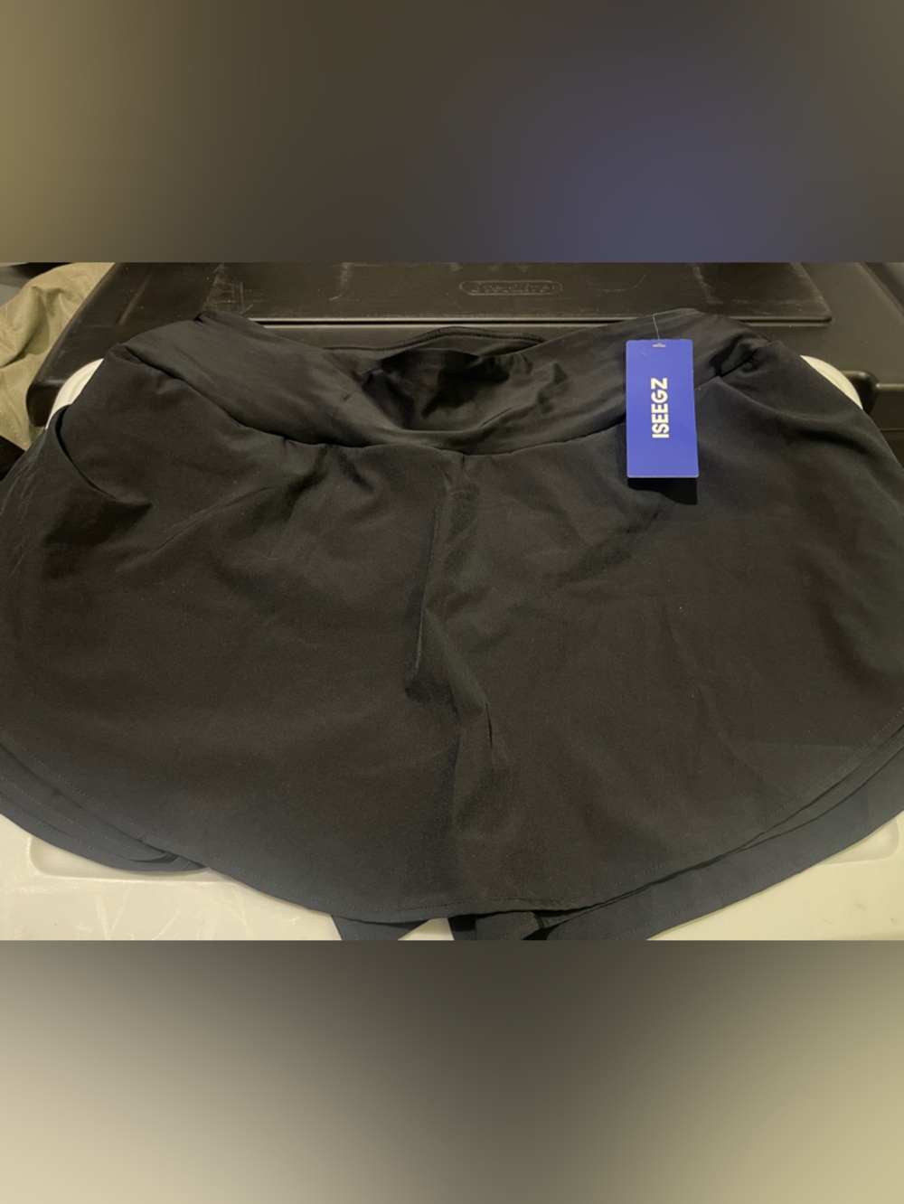 Black bathing suit skort